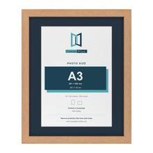 Oak 20 x 16 inch picture frame with a Pacific Blue mount for an A3 photo