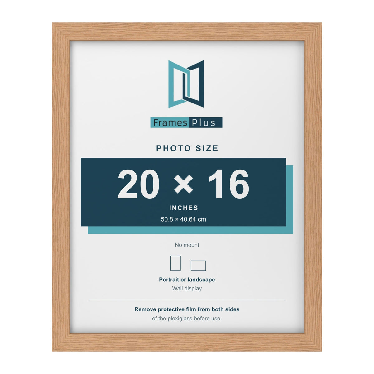 Oak picture frame for a 20 x 16 inch photo