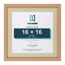 Oak 20 x 20 inch picture frame with an ivory mount for a 16 x 16 inch photo