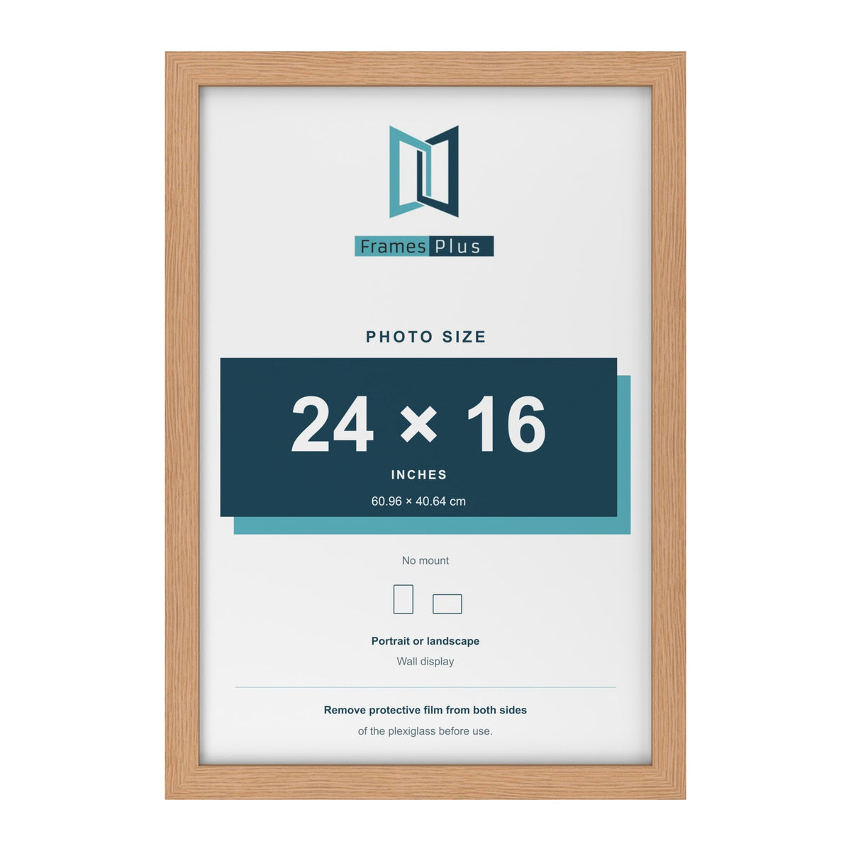 Oak picture frame for a 24 x 16 inch photo