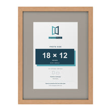 Oak 24 x 18 inch picture frame with a Dawn Grey mount for an 18 x 12 inch photo