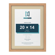 Oak 24 x 18 inch picture frame with an ivory mount for a 20 x 14 inch photo