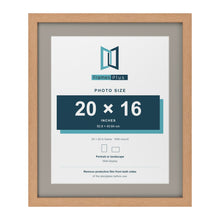 Oak 24 x 20 inch picture frame with a Dawn Grey mount for a 20 x 16 inch photo