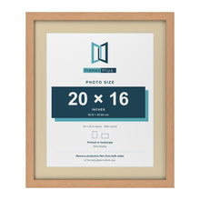 Oak 24 x 20 inch picture frame with an ivory mount for a 20 x 16 inch photo