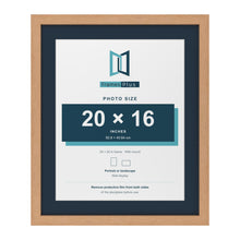 Oak 24 x 20 inch picture frame with a Pacific Blue mount for a 20 x 16 inch photo