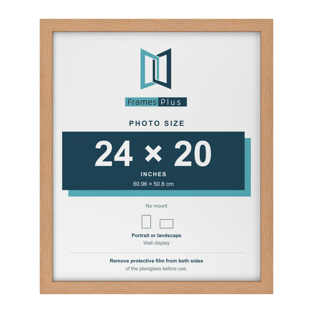 Oak picture frame for a 24 x 20 inch photo