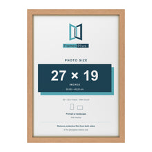 Oak 28 x 20 inch picture frame with an ivory mount for a 27 x 19 inch photo