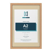 Oak 30 x 20 inch picture frame with an ivory mount for an A2 photo