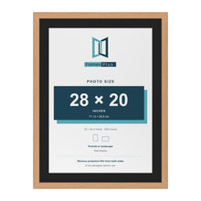 Oak 32 x 24 inch picture frame with a black mount for a 28 x 20 inch photo