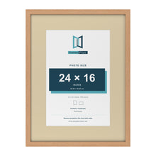Oak 32 x 24 inch picture frame with an ivory mount for a 24 x 16 inch photo