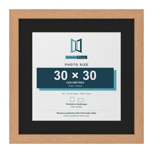 Oak 40 x 40 cm picture frame with a black mount for a 30 x 30 cm photo