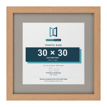 Oak 40 x 40 cm picture frame with a Dawn Grey mount for a 30 x 30 cm photo