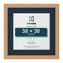 Oak 40 x 40 cm picture frame with a Pacific Blue mount for a 30 x 30 cm photo