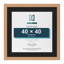Oak 50 x 50 cm picture frame with a black mount for a 40 x 40 cm photo