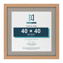 Oak 50 x 50 cm picture frame with a Dawn Grey mount for a 40 x 40 cm photo