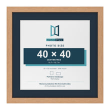 Oak 50 x 50 cm picture frame with a Pacific Blue mount for a 40 x 40 cm photo