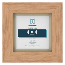 Oak 5 x 5 inch picture frame with an ivory mount for a 4 x 4 inch photo