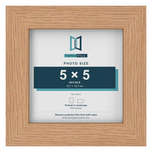 Oak picture frame for a 5 x 5 inch photo