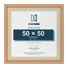 Oak 60 x 60 cm picture frame with an ivory mount for a 50 x 50 cm photo