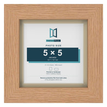 Oak 6 x 6 inch picture frame with an ivory mount for a 5 x 5 inch photo