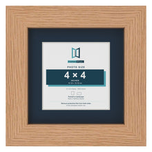 Oak 6 x 6 inch picture frame with a Pacific Blue mount for a 4 x 4 inch photo