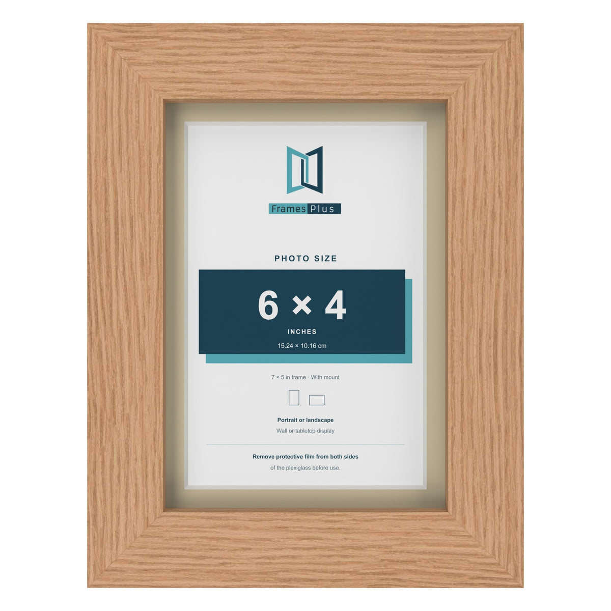 Oak 7 x 5 inch picture frame with an ivory mount for a 6 x 4 inch photo