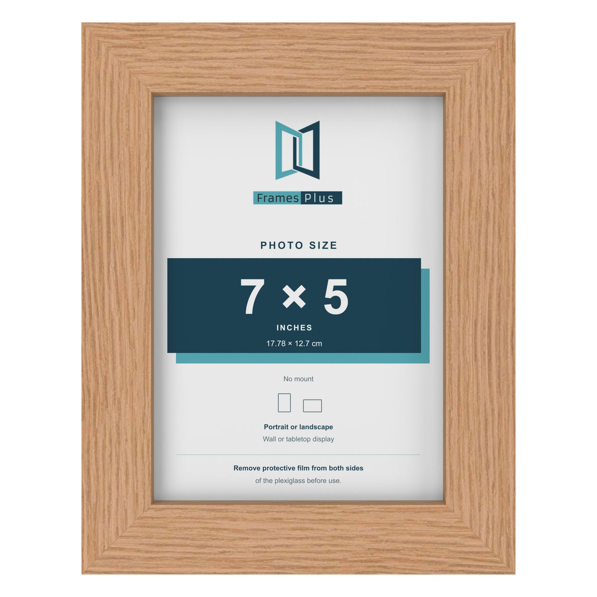 Oak picture frame for a 7 x 5 inch photo
