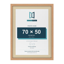 Oak 80 x 60 cm picture frame with an ivory mount for a 70 x 50 cm photo