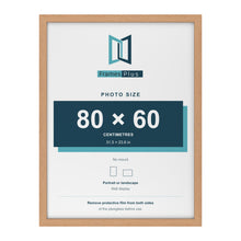 Oak picture frame for a 80 x 60 cm photo