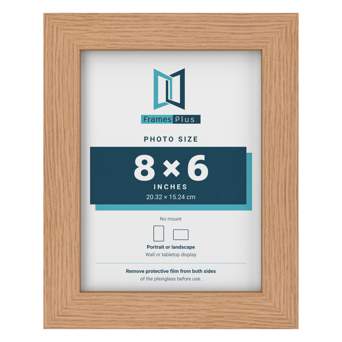 Oak picture frame for a 8 x 6 inch photo