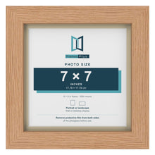 Oak 8 x 8 inch picture frame with an ivory mount for a 7 x 7 inch photo