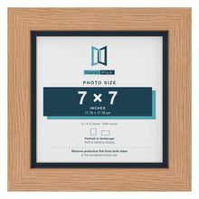 Oak 8 x 8 inch picture frame with a Pacific Blue mount for a 7 x 7 inch photo