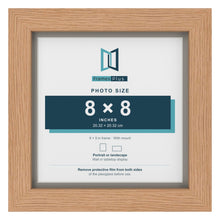 Oak 9 x 9 inch picture frame with a Dawn Grey mount for an 8 x 8 inch photo