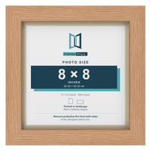 Oak 9 x 9 inch picture frame with an ivory mount for an 8 x 8 inch photo
