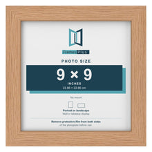 Oak picture frame for a 9 x 9 inch photo