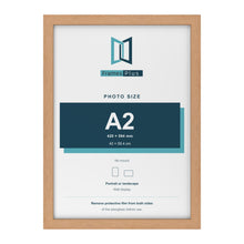 Oak picture frame for an A2 photo
