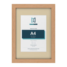 Oak A3 picture frame with an ivory mount for an A4 photo