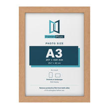 Oak picture frame for an A3 photo