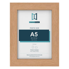 Oak picture frame for an A5 photo