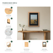 How to put a photo in a Oak frame with a black mount in six steps