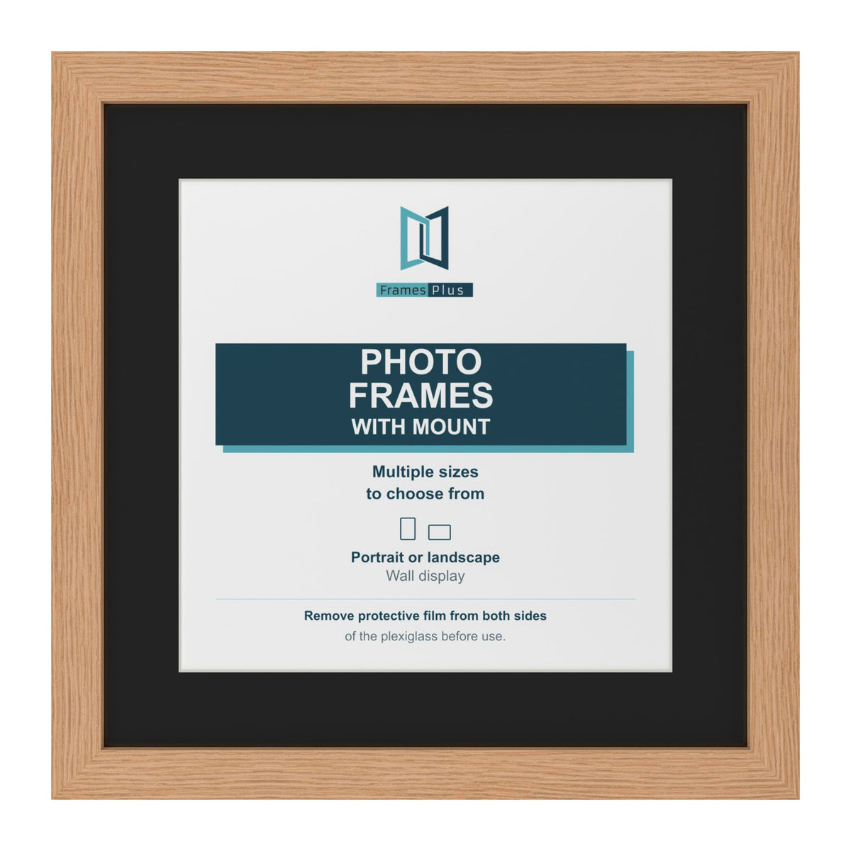 Oak picture frame with a black mount
