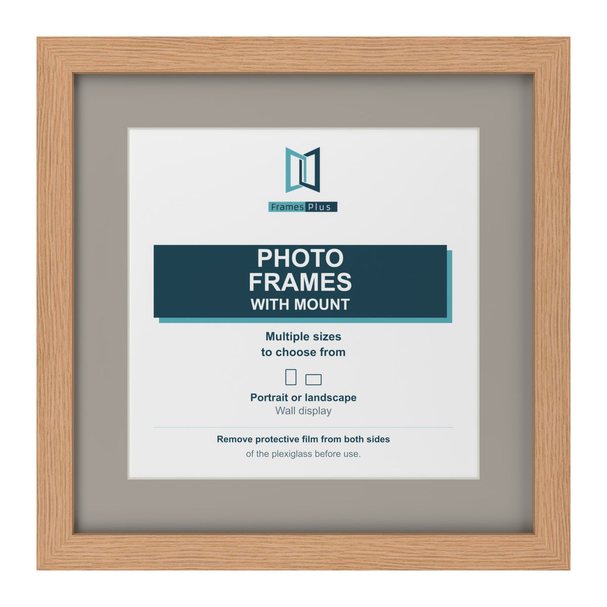 Oak picture frame with a Dawn Grey mount