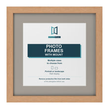 Oak picture frame with a Dawn Grey mount