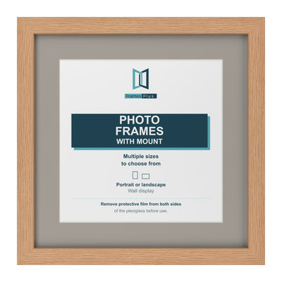 Classic Range Oak Picture, Photo & Poster Frame with Dawn Grey Mount