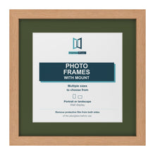 Oak picture frame with a green mount