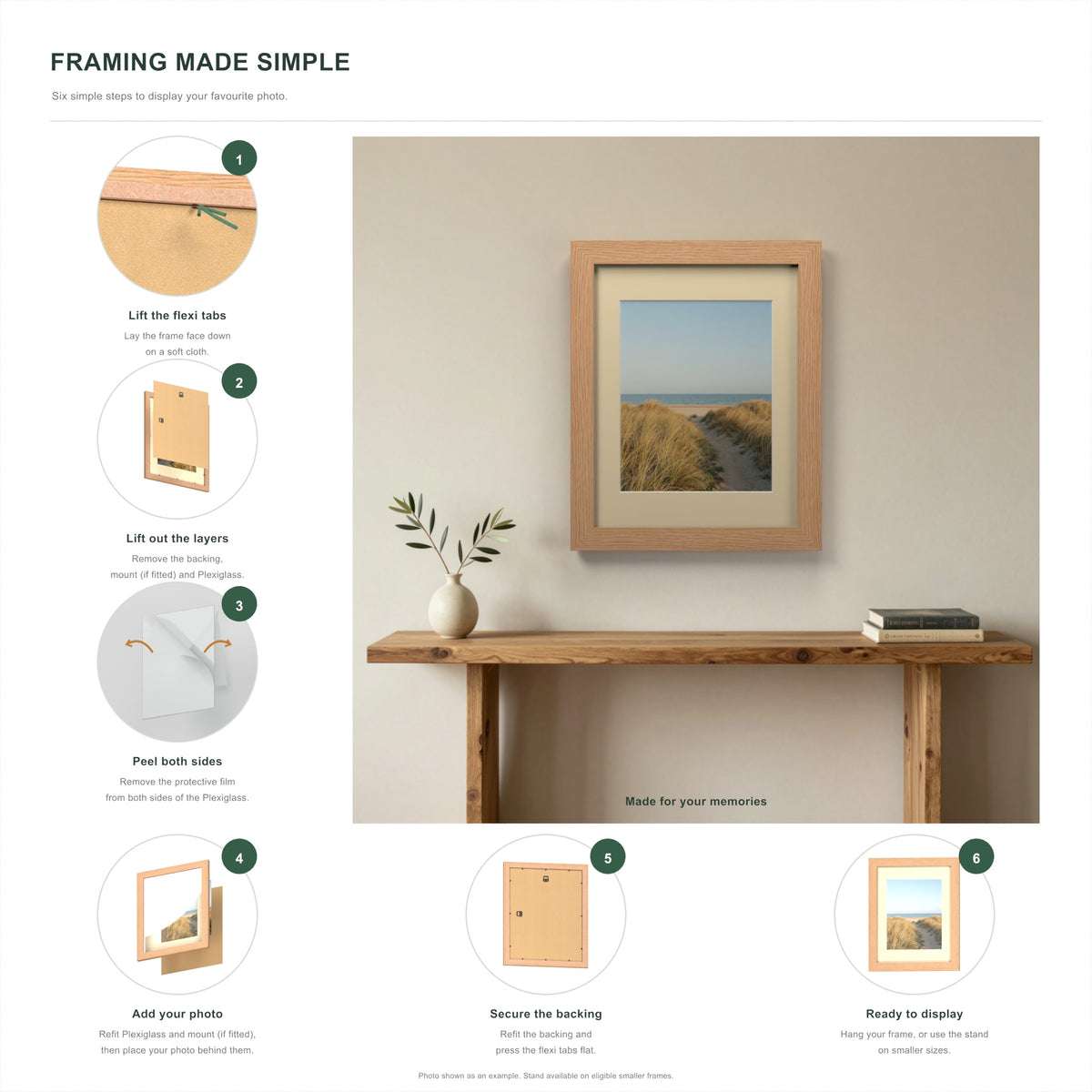 How to put a photo in a Oak frame with an ivory mount in six steps