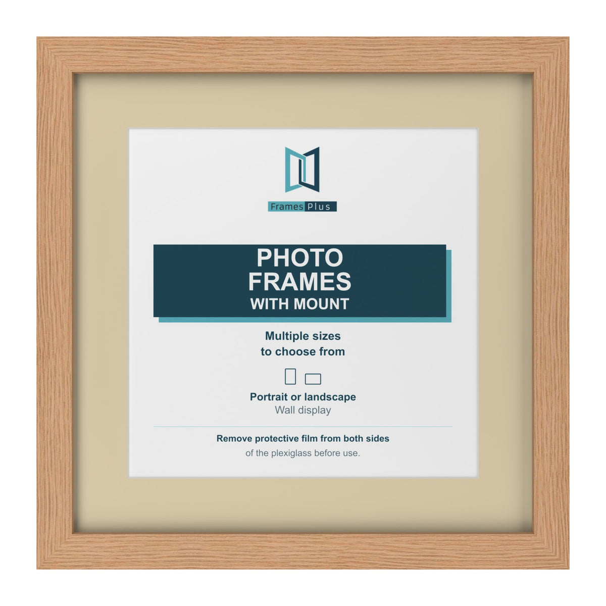 Oak picture frame with an ivory mount