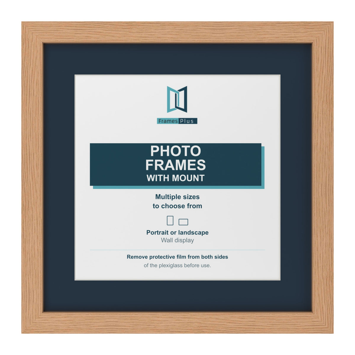 Oak picture frame with a Pacific Blue mount