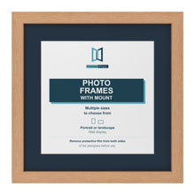 Oak picture frame with a Pacific Blue mount