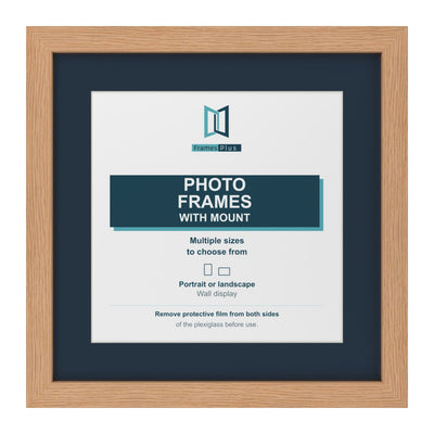 Classic Range Oak Picture, Photo & Poster Frame with Pacific Blue Mount